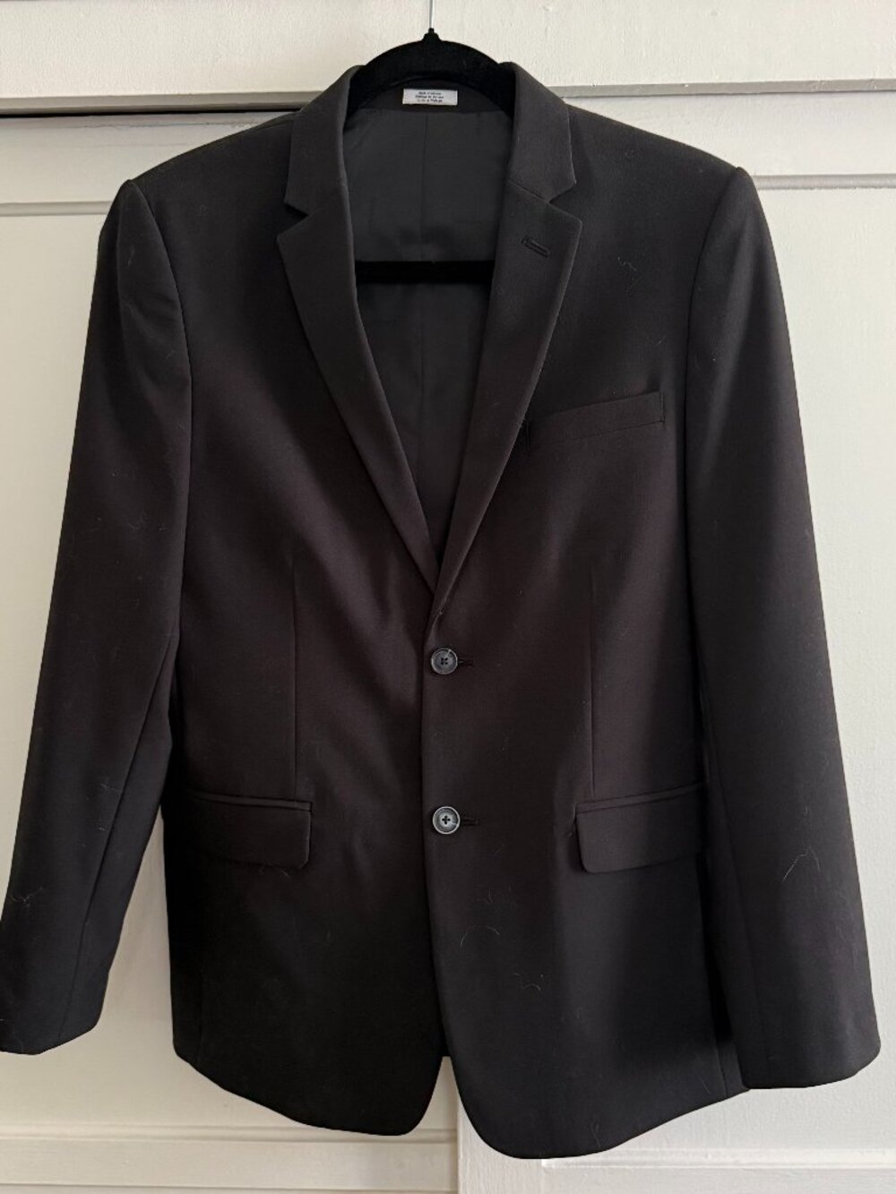 Calvin Klein Black Black Suit, Slim Fit, Big Boys Jacket Size 18 Pants Size 16